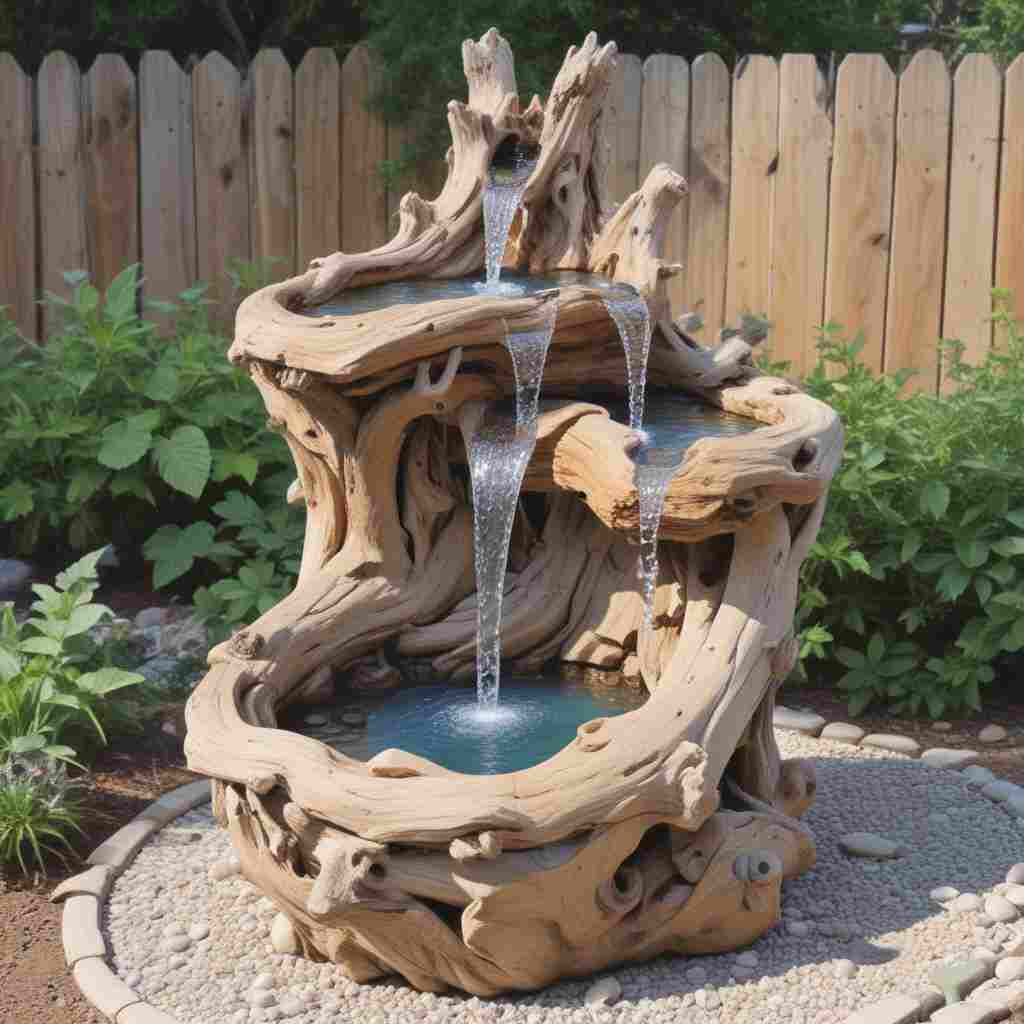 39 Inspiring DIY Water Fountain Ideas to Enhance Your Garden 14 Driftwood Fountain